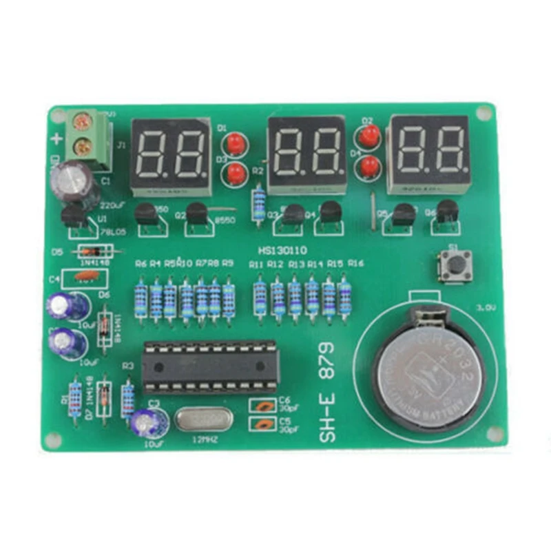 AT89C2051 6 цифровой светодиодный дисплей электронные часы DIY Kit приемник для Arduino Flux |