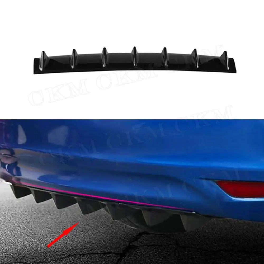 

ABS Gloss Black Car Accessorise Rear Bumper Lip Diffuser Covers Spoiler Shark Style For BMW For Audi For VW Passat CC Golf 5 6 7