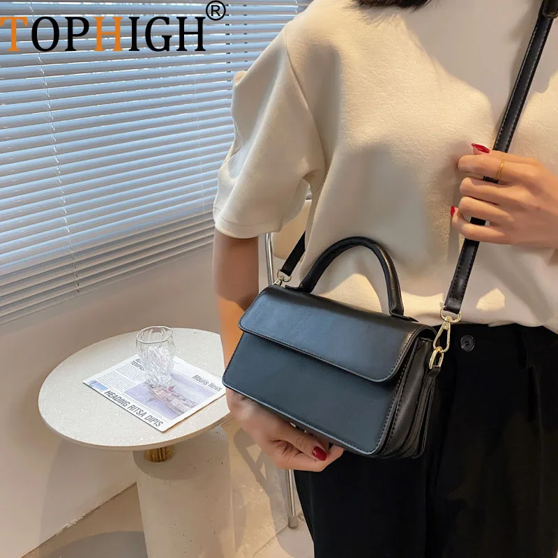 

TOPHIGH, новинка, женские сумки на плечо, простая дизайнерская сумка-мессенджер с клапаном, сумки через плечо для женщин, 2021