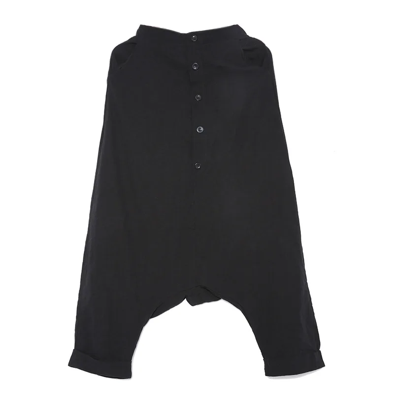 

QING MO Black Women Ankle Length Cross Pants 2021 Spring Women Buttoms Decorate Pants Female High Waist Loose Trousers ZQY6646