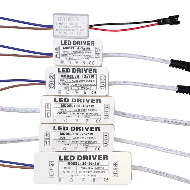 High Quality 1W 7W 15W 18W 24W 36W Power Supply LED Driver Adapter Transformer Switch For LED Lights