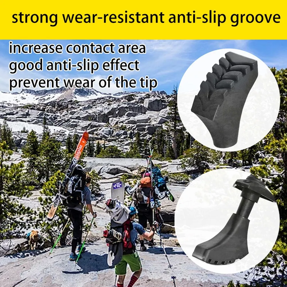 

4 Pcs Trekking Pole Tip Set Reinforced Rubber Tip End Cap For Hiking Walking Sticks Poles And Canes Replacement Part