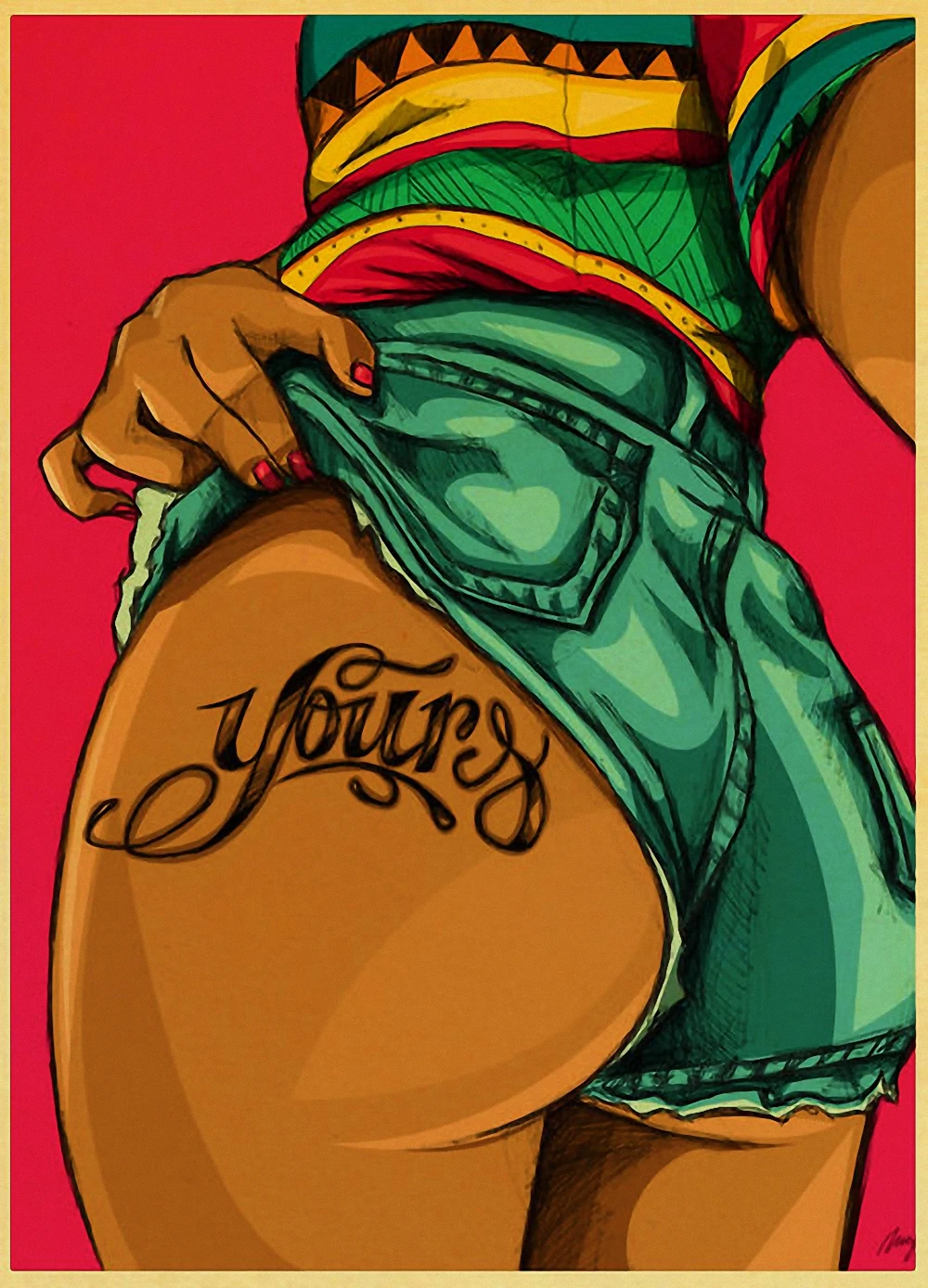 Сексуальный постер в стиле ретро для аниме девушек настенная бумага настенное