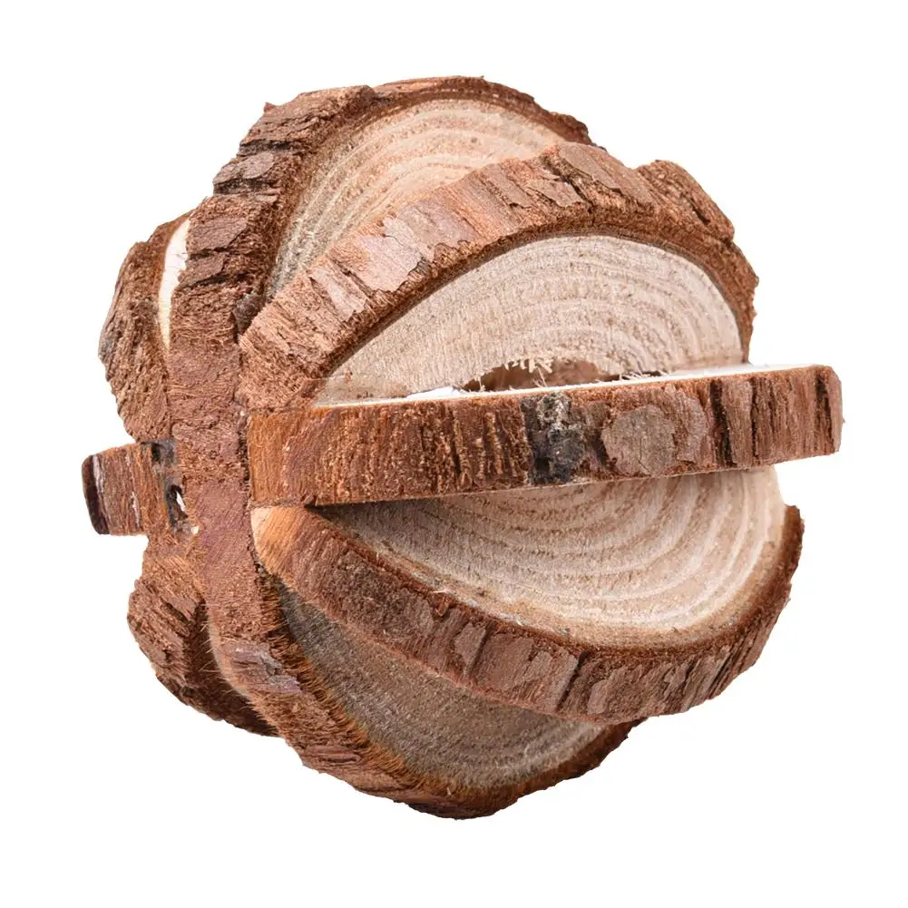 Жевательные игрушки для питомцев из натурального дерева хомячок мяч арбуз с