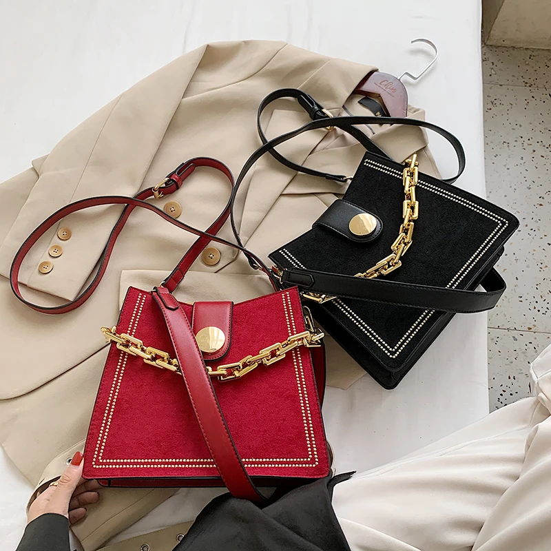

Suede Leather Black Crossbody Bag for Women 2020 Fashion Sac A Main Female Shoulder Bag Female Chain Handbags and Purses