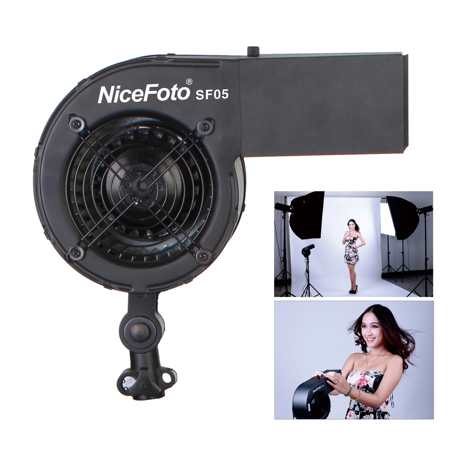 

NICEFOTO SF-05 студийный вентилятор для волос 120 Вт студийный ветровой вентилятор для модной портретной фотосъемки
