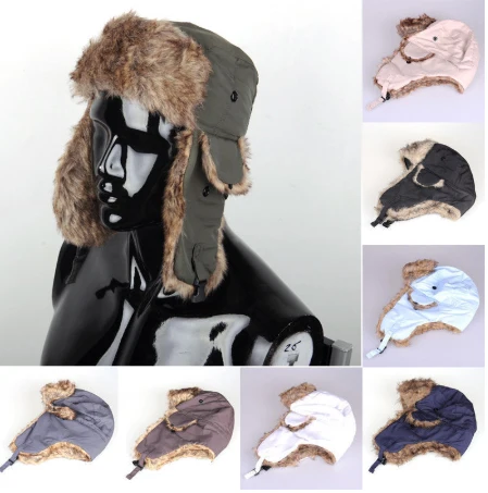 Унисекс ушанка-ушанка теплая русская Лыжная Шапка-ушанка для мужчин и женщин