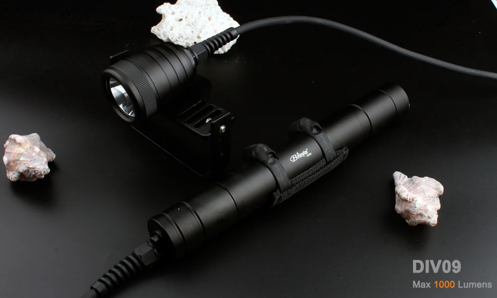 Brinyte DIV09 коробка противогаза, подводный фонарик CREE XM-L2 светодиодный Водонепроницаемый подводной фонарь 26650 подводный Mergulho фонарь для изучения