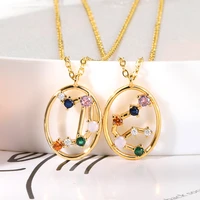 necklace for women 12 constellation zircon hollow capricorn fashion lover gift stainless steel couple pendant wholesale necklace