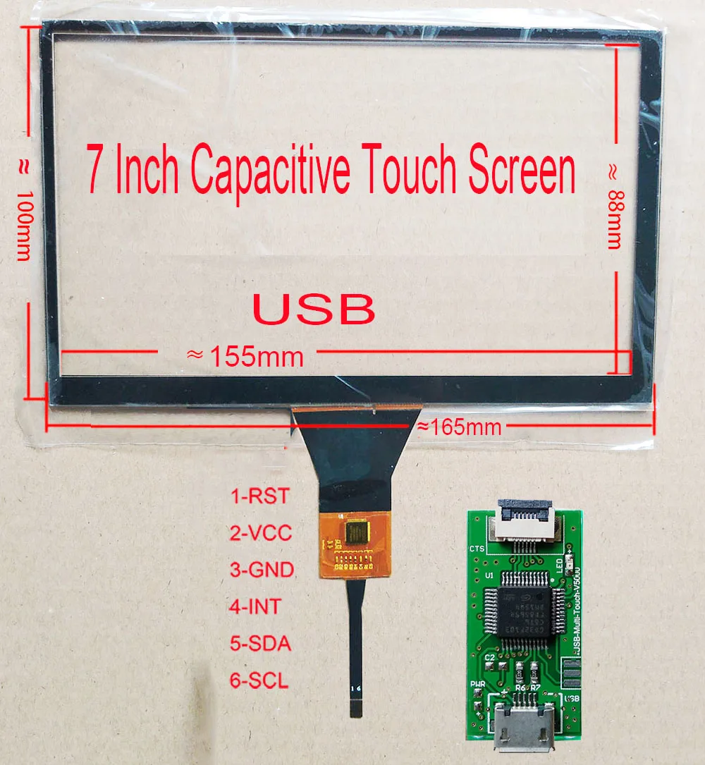 USB контроллер для емкостного сенсорного экрана GT911/GT910/GT912/GT928/GT9271/GT9110/GT5668/GT1151/GT967/GT9147 Win8 10 Raspberry Pi