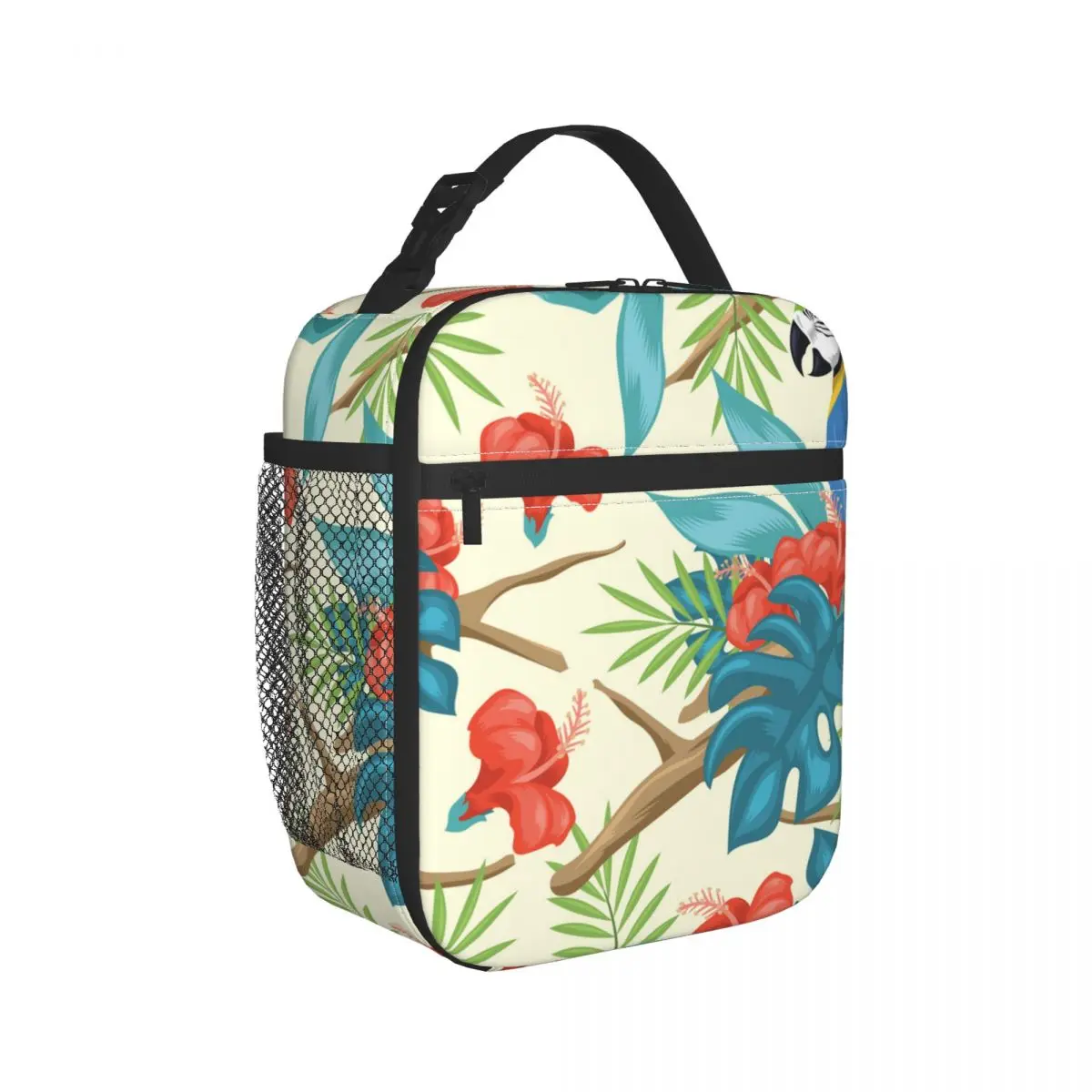 

Изолированный Ланч-бокс, Герметичная сумка-холодильник с тропическими пальмовыми листьями и птицами, 11 банок, охлаждающий контейнер для ви...