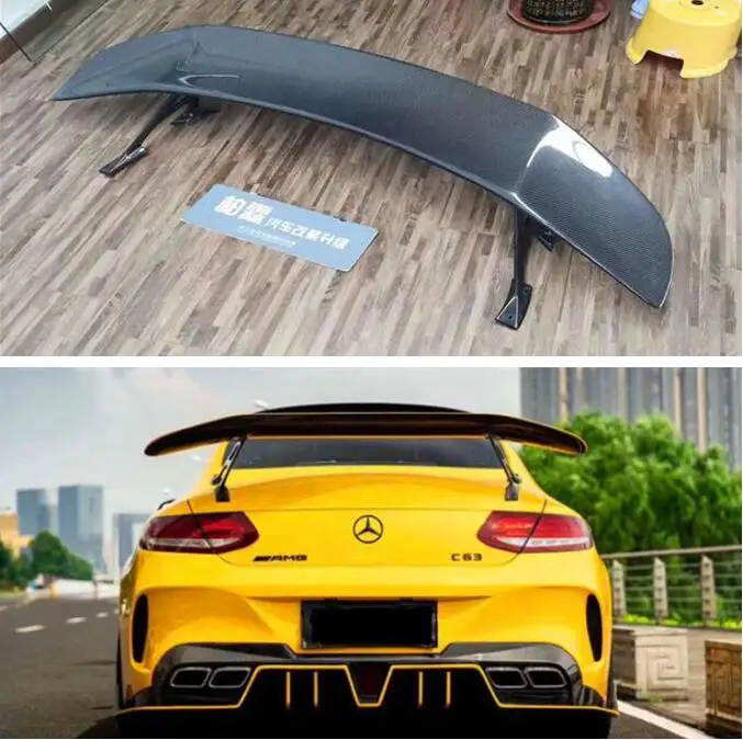 

High Quality CARBON FIBER REAR WING TRUNK LIP GT SPOILER FOR Mercedes-Benz C Class W205 COUPE 2DOOR C63 AMG 2015-2022 IMP STYLE