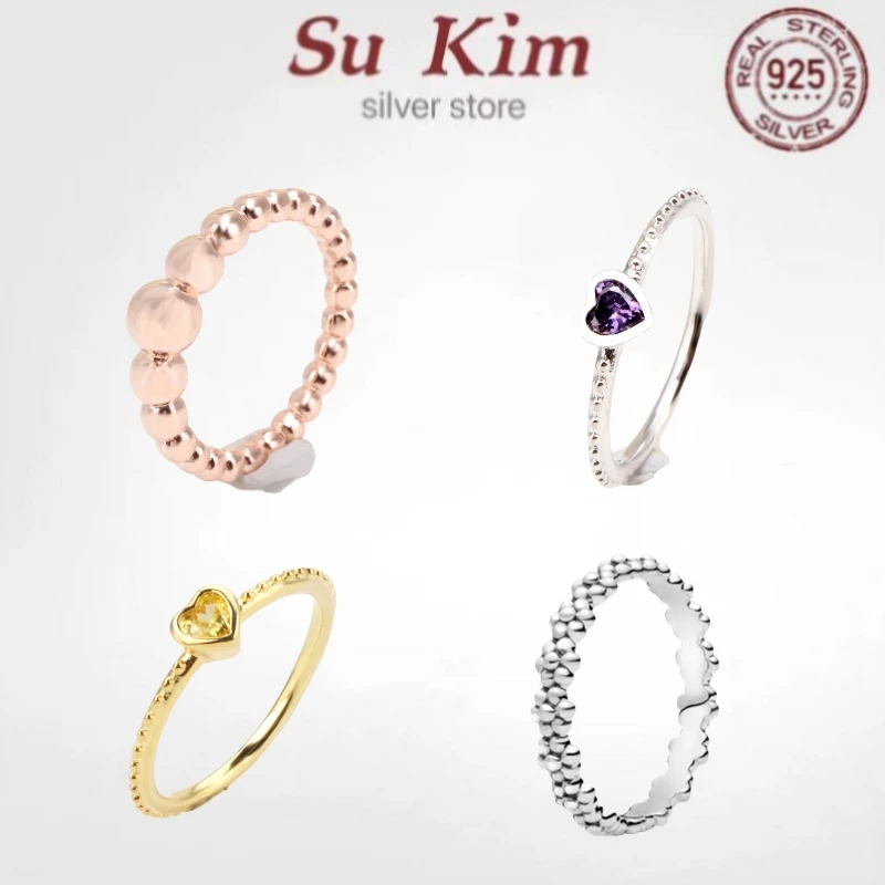 

Hot Sale Fit Original Real 100% 925 Sterling Silver pan ring For Women wedding couple rings temperament luxury DIY Jewelry