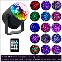 15 colors led stage light disco ball magic effect lamp mini led switch ball usb crystal flash dj ktv car bar party lights