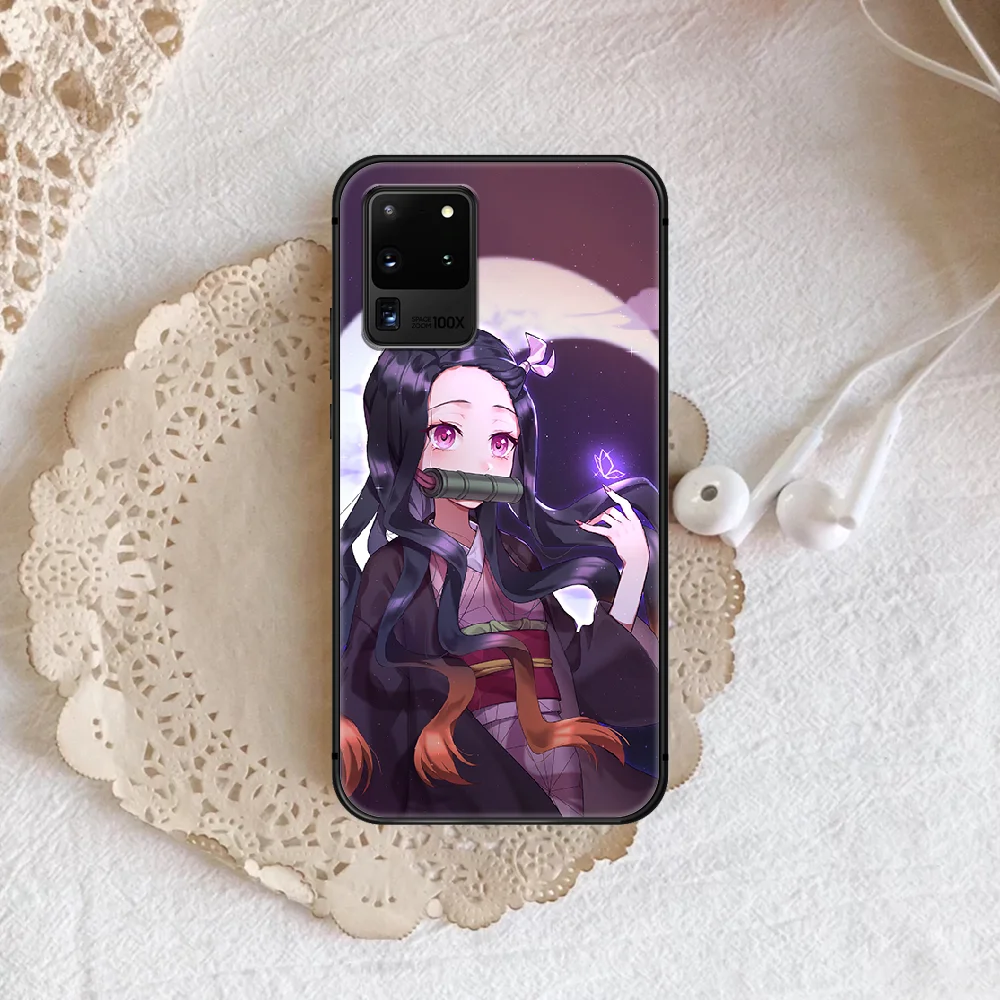 

Anime Demon Slayer Nezuko Phone Case Cover Hull For Samsung Galaxy S 7 8 9 10 e 20 FE edge uitra plus Note 9 10 20 black