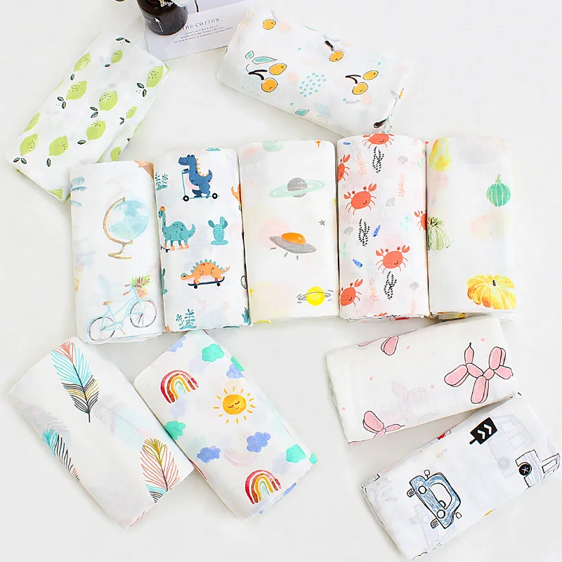 Детское одеяло пеленка с фламинго для новорожденных хлопок бамбук супер мягкие