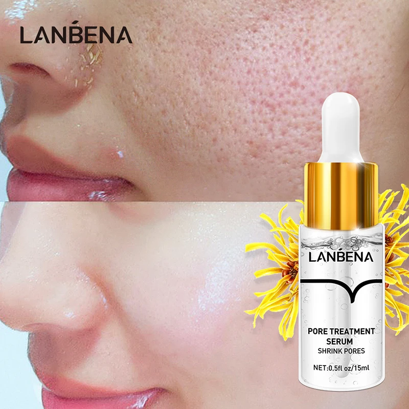 

LANBENA Pore Reatment Essence Shrink Pores Acne Treatment Remover Nose Blackhead Skin Firming Moisturizing Face Serum Skin Care