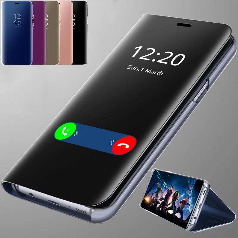 Умный зеркальный флип-чехол для samsung Galaxy Note 10 S8 S9 S10 S6 S7 край J4 J6 J8 плюс 2018 S10E 8 9 M10 M20