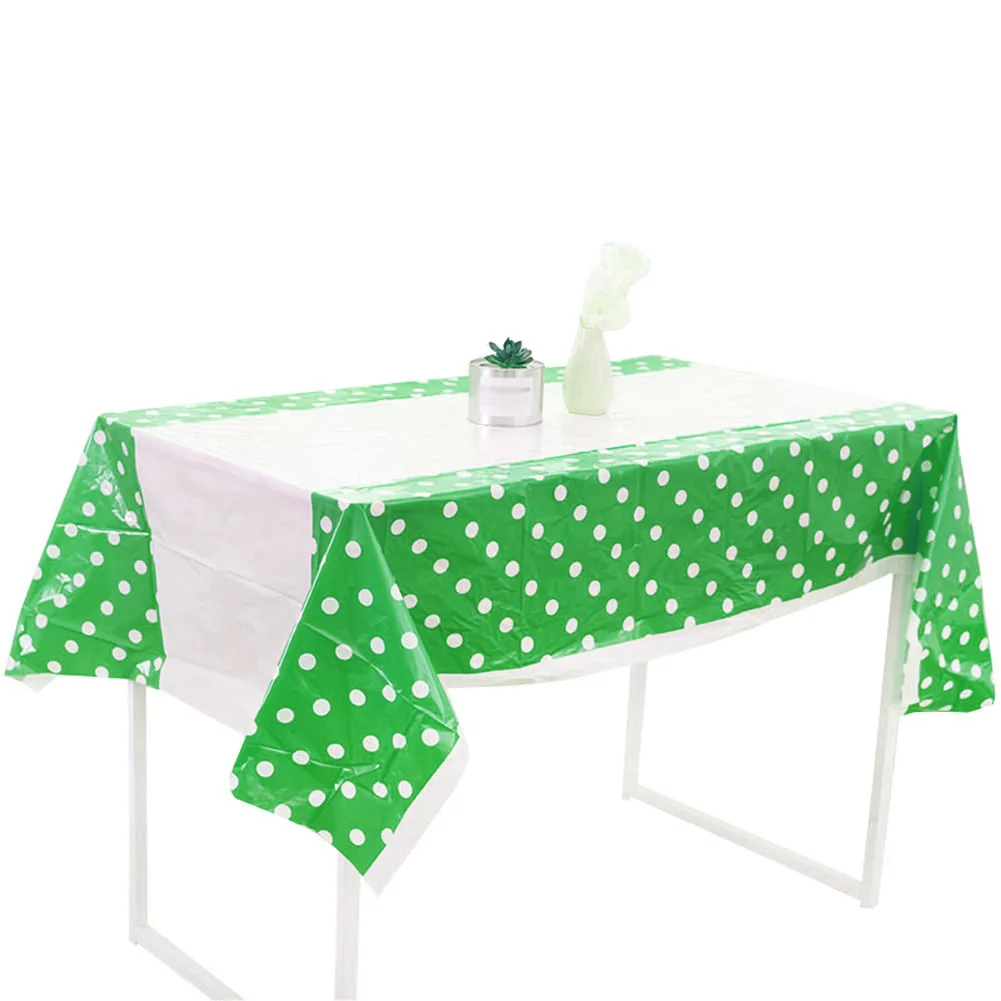

108*180CM Polka Dots Party Plastic Tablecloth Cover for Kids Birthday Home Table Decor HK3