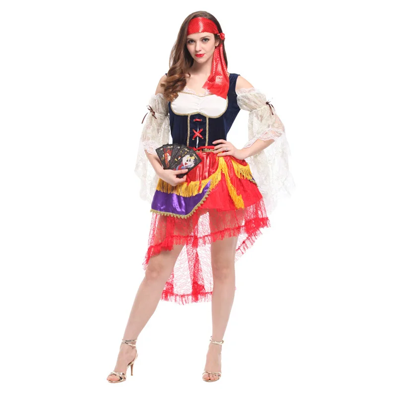 Красный Женский пиратский костюм на Хэллоуин воин косплей карнавал Пурим парад