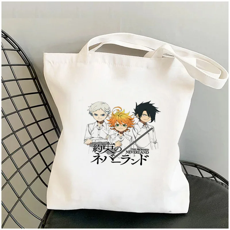 

the Promise Neverland shopping bag eco recycle bag grocery bolso bolsas de tela shopper bag sacola foldable grab