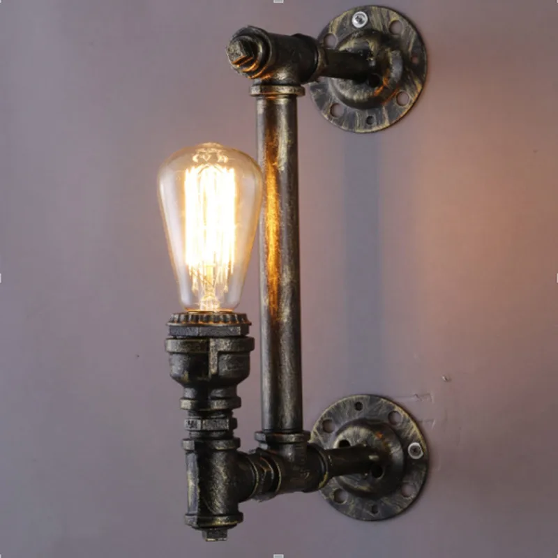 

Retro wall lamp Industrial water pipe light Kitchen Decor Coffee Shop bar E27 LED blaker wandlampen antieke steampunk lamp