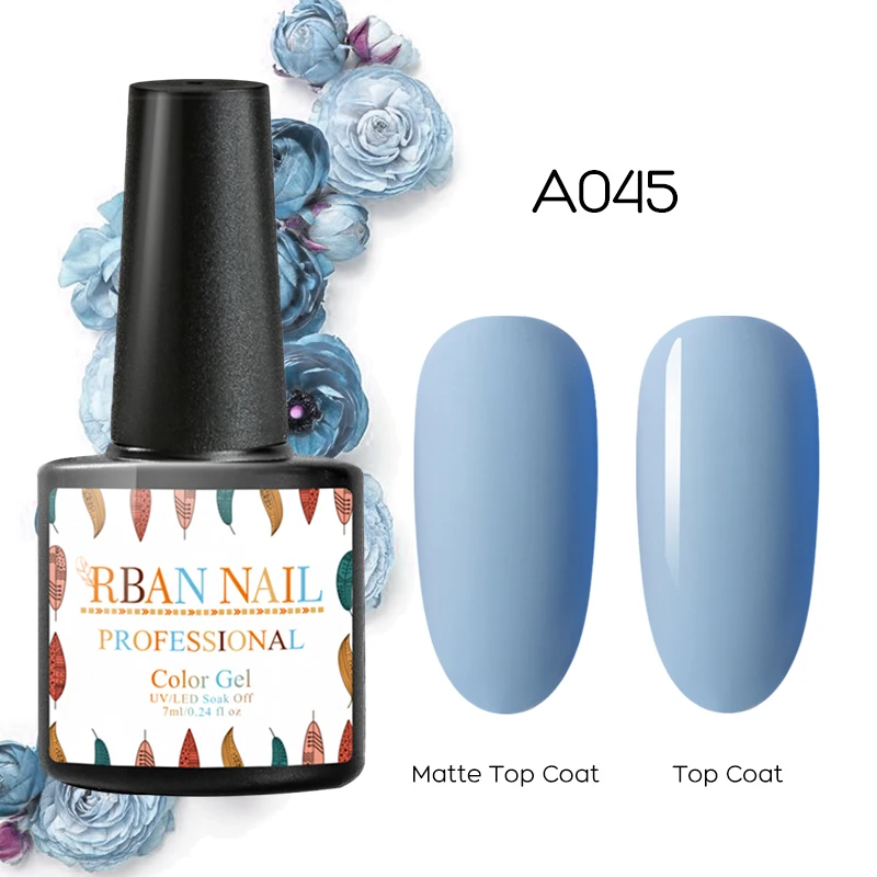 M30045 RBAN NAIL 7 мл УФ-гель для ногтей чистый цвет Полупостоянный замачиваемый гель лак для ногтей маникюрный лак матовый верхний слой - Цвет: M30045