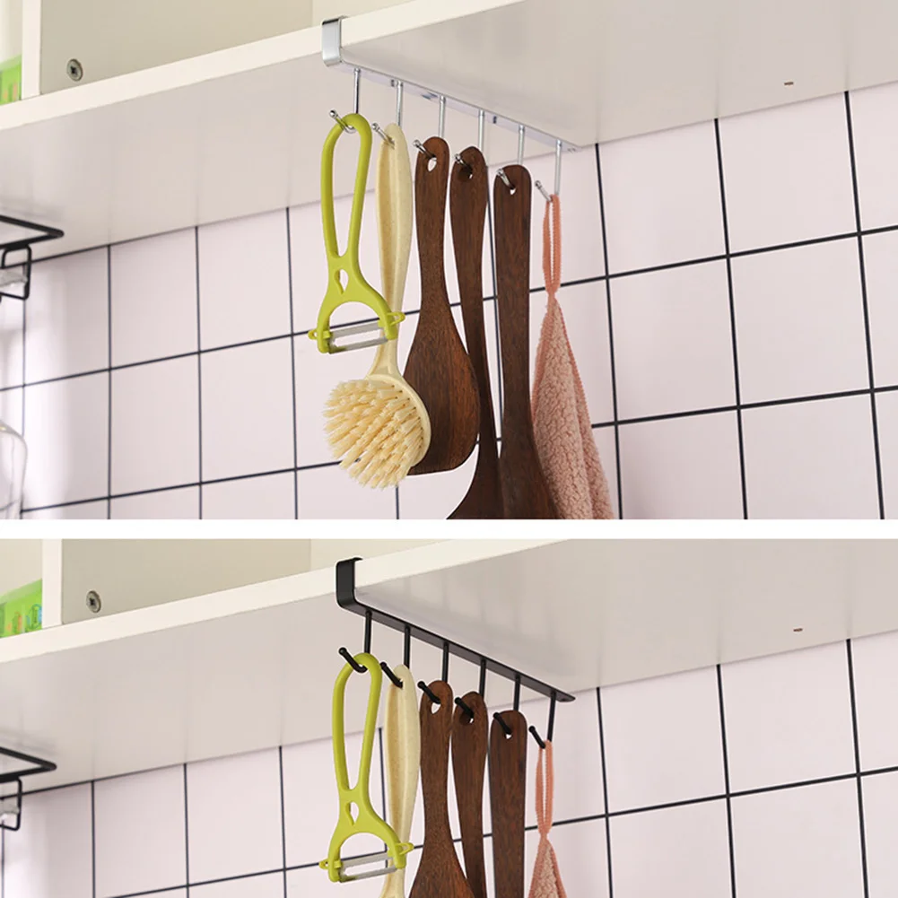 6 крючков Кухня шкаф для хранения вешалка крепления на крюк держатель ткани