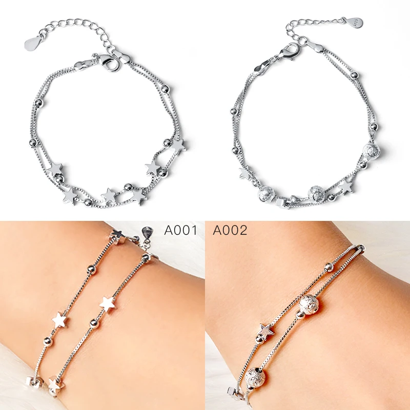 Милые металлические шармы браслеты H:HYDE с бусинами в виде звезд и шариков для