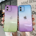 Чехол для iPhone 13 Pro Max, градиентный Прозрачный чехол для телефона iPhone 11 12 Pro Max XS Max X XR 8 7 Plus, противоударный мягкий бампер