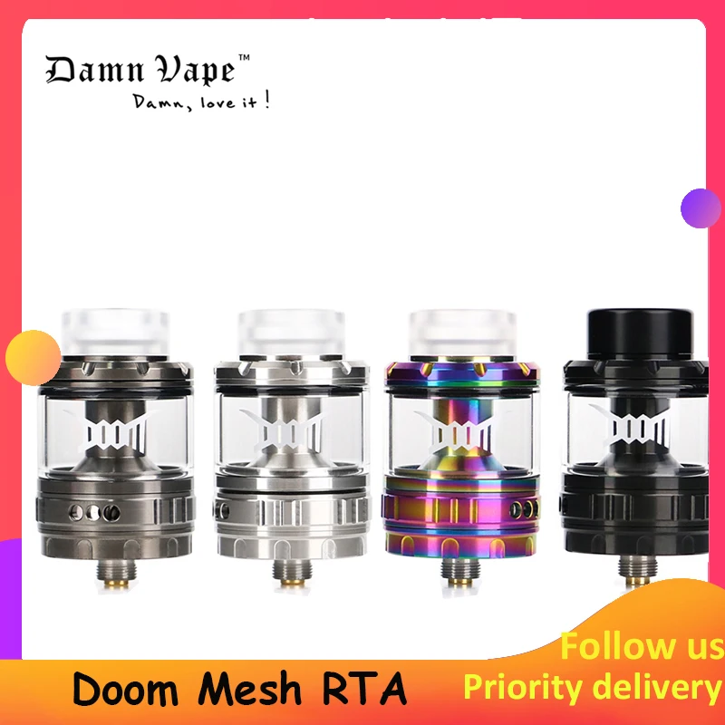 Оригинальный бак для вейпа Damnvape Doom Mesh RTA емкость 4 мл с 3D жидкостью 26 мм