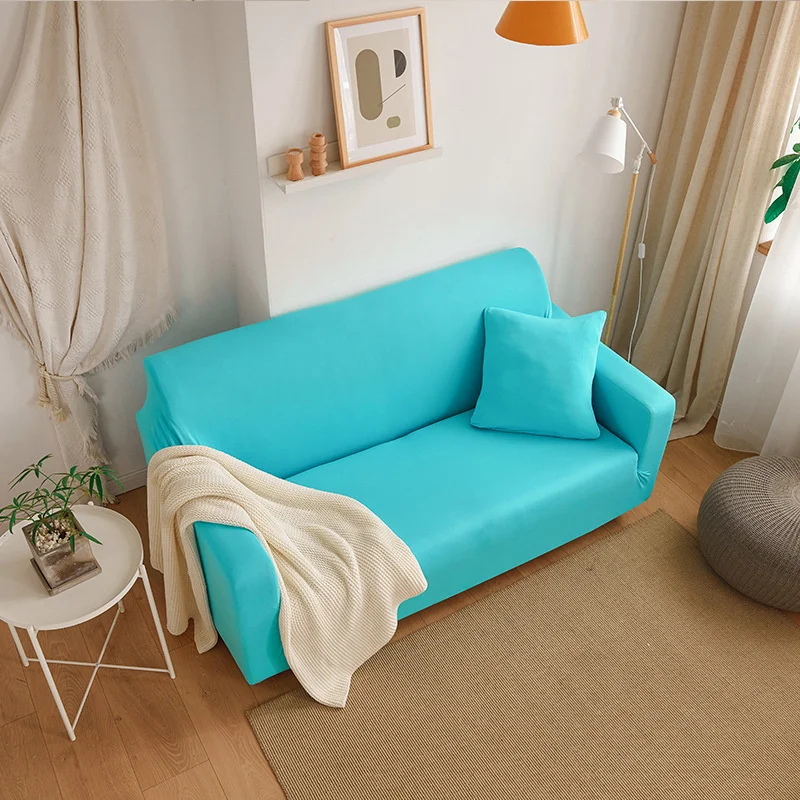 

Sofa Cover For Living Room All-inclusive Solid Color Polyester Modern Elastic Couch Corner Slipcover L-Shape 1/2/3/4 Seate