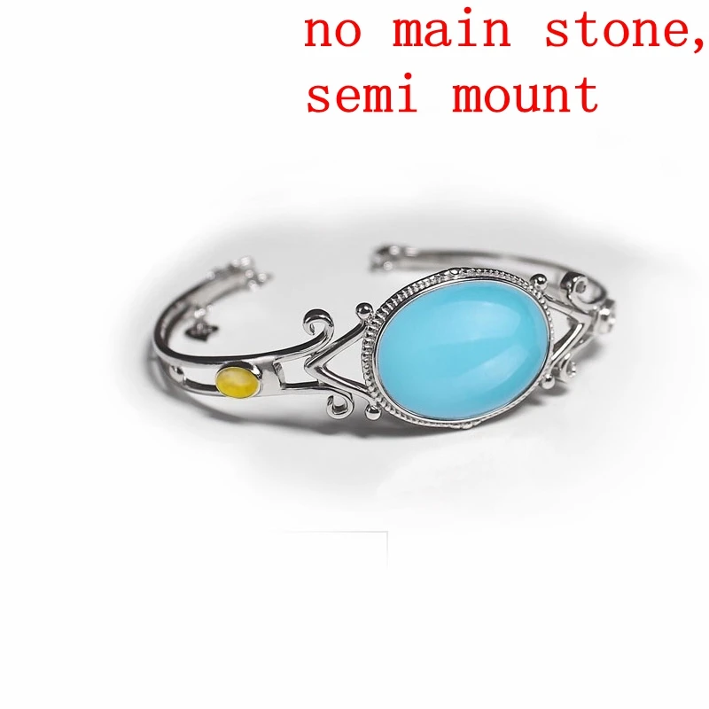 Женский браслет из серебра 925 пробы с кабошоном 13 х17 мм 4 Х6