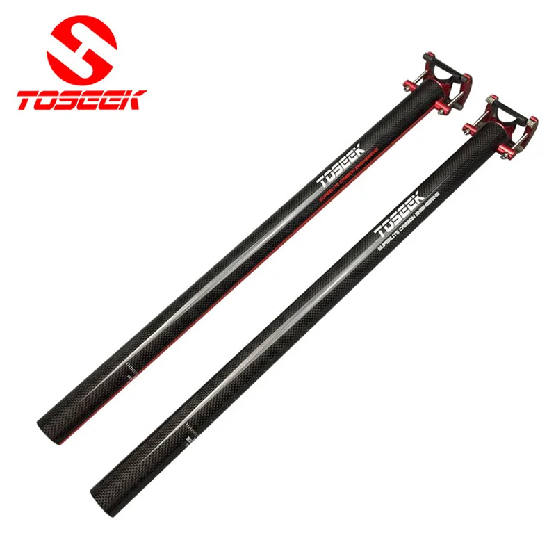 

TOSEEK Full Carbon Fiber Ultra-Light Road Bike Seatpost Folding Bicycle Seat Post Tube 3k gloss 33.9*580mm black bike parts