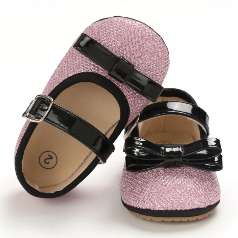 

Infant Baby Girl Princess Shoes PU Bow knitting Sandals Non-Slip Soft Soles Sweet Casual Breathable Shoes Toddler Baby Girls Sh