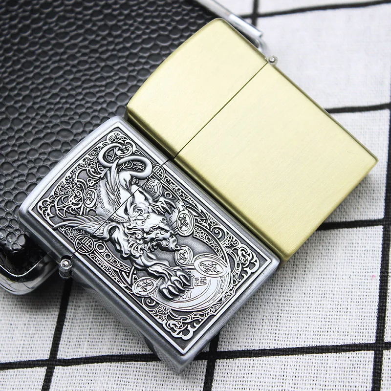 Butane Gas Lighter Retro Windproof Lighter Straight Inflatable Adjustable Flame Lighter Cigarette Smoking Accessories for Man
