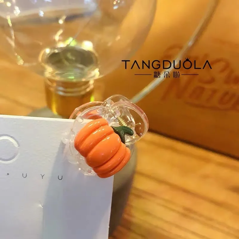 

1 Set of Girl Trumpet Hair Color Fruit Cartoon Headdress Girl Hairpin Sweet Acrylic Girl Hair Accessory