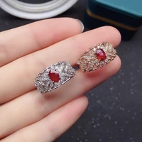 luxury 925 silver ruby ring for party 0 5ct 4mm6mm 100 natural ruby silver ring sterling silver ruby jewelry