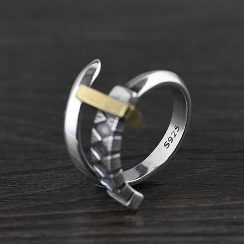 Мужское серебряное кольцо на указательный палец из тайского серебра 2019