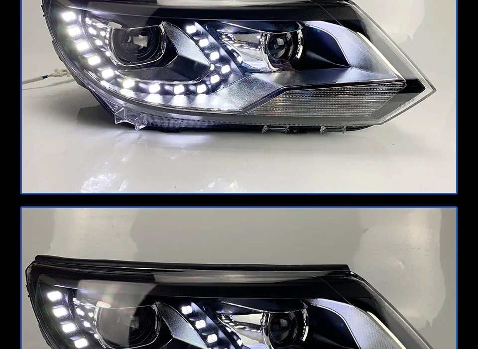 Head Lamp For Car VW Tiguan 2013- Headlights Fog Lights Daytime Running Lights DRL H7 LED Bi Xenon Bulb Car Accessories