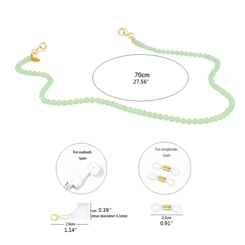 

Mask Chain Necklace Bracelet Acrylic Beaded Eyewear Retainer Reading Eyeglass Strap Sunglasses Ear Bud Holder Cords