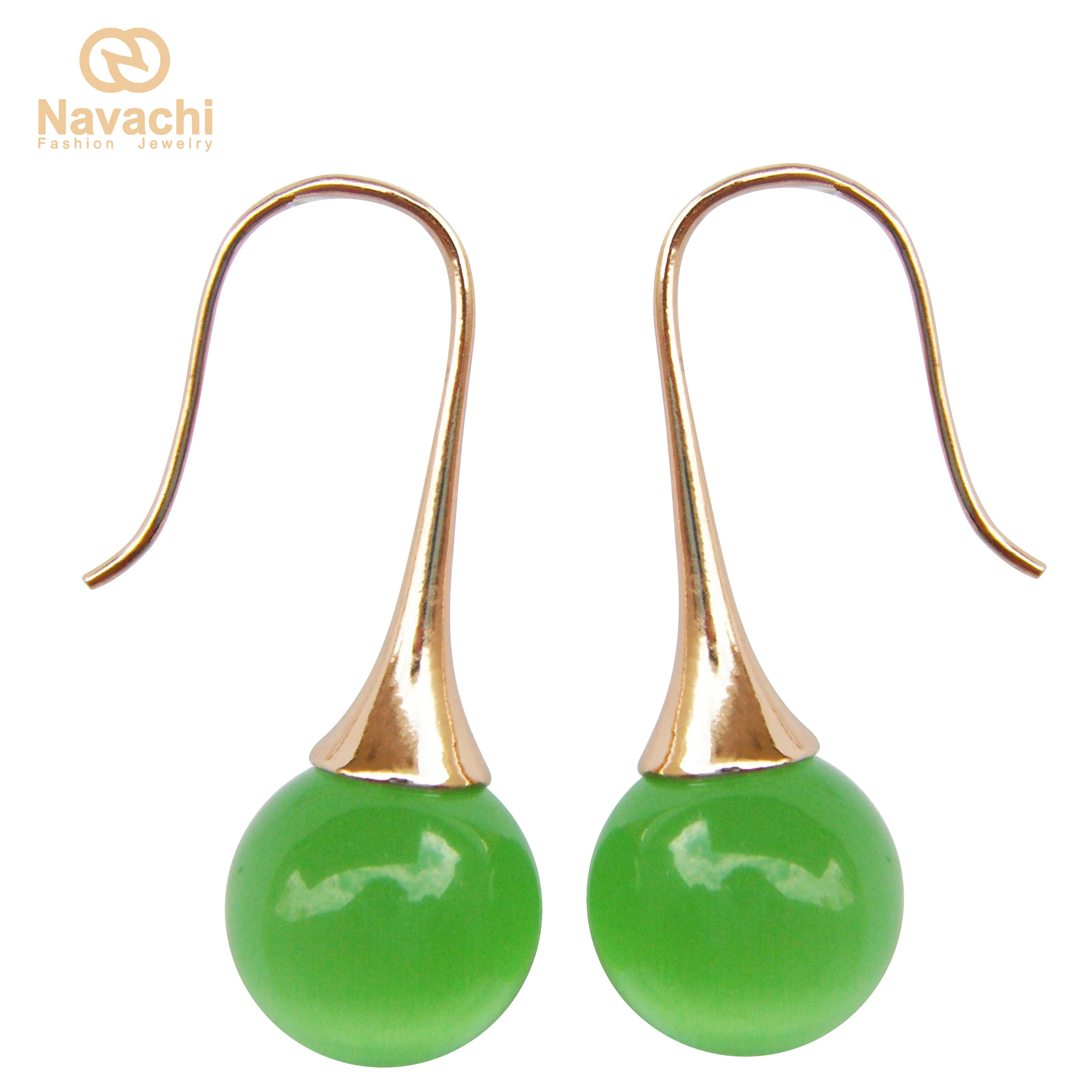 Навачи белый шар опал желтый GP уши крюк серьги SMT1989|hook earrings|earrings earringyellow earrings |