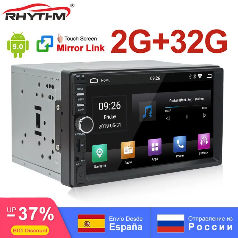 Автомобильный радиоприемник 2 ГБ + 32 android 9 0 мультимедийный универсальный GPS WIFI RDS FM