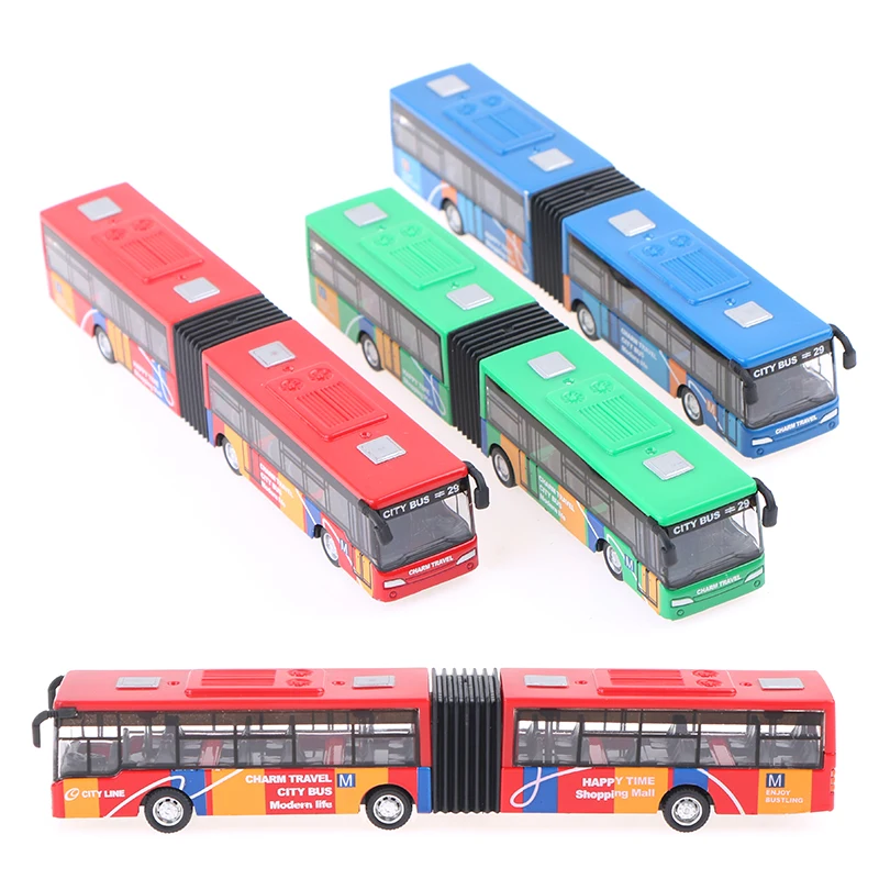 

1:64 18.5cm Blue Red Green Metal Diecast Model Vehicle Shuttle Bus Cars Toys Small Baby Pull Back Toy Vehicle Gift For Kids