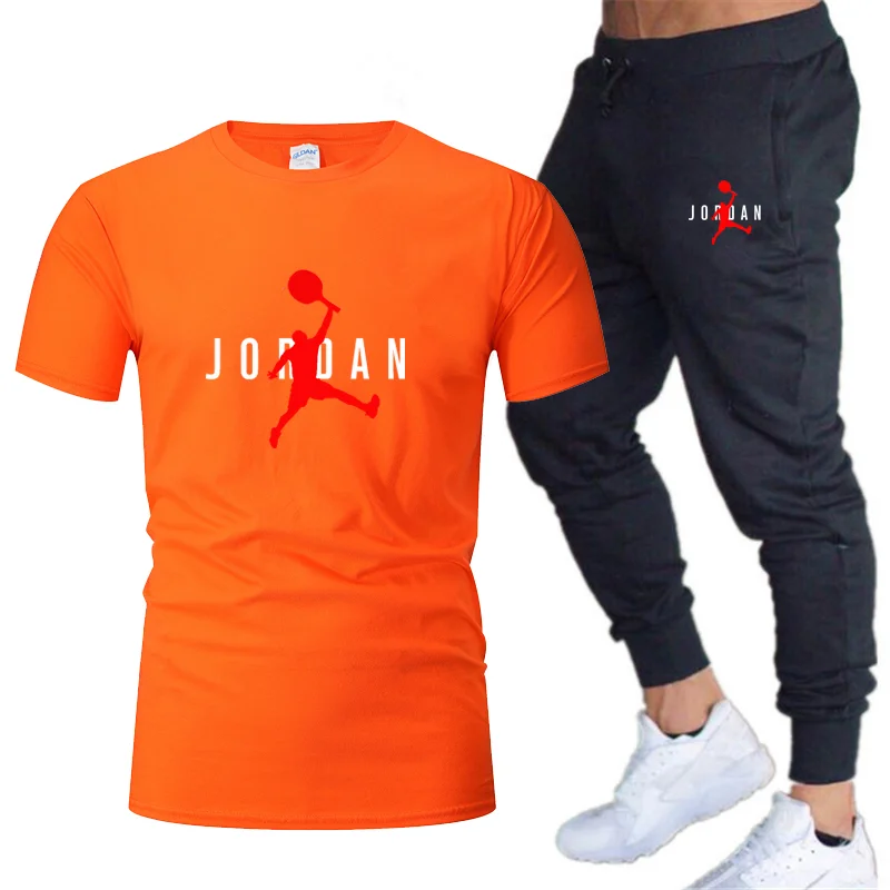 

Fashion new sports men's suit jogging pants summer men's short T-shirt + trousers casual sportswear brand men's track suit