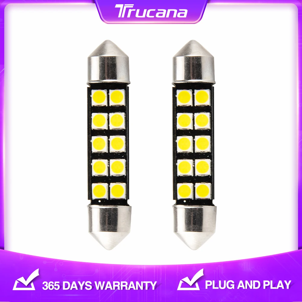 

Trucana 2PC C5W Led C10W Festoon Light Interior Light 41mm Car LED 3030 SMD 10Leds Doom Lamp Reading Light 12V 6500K