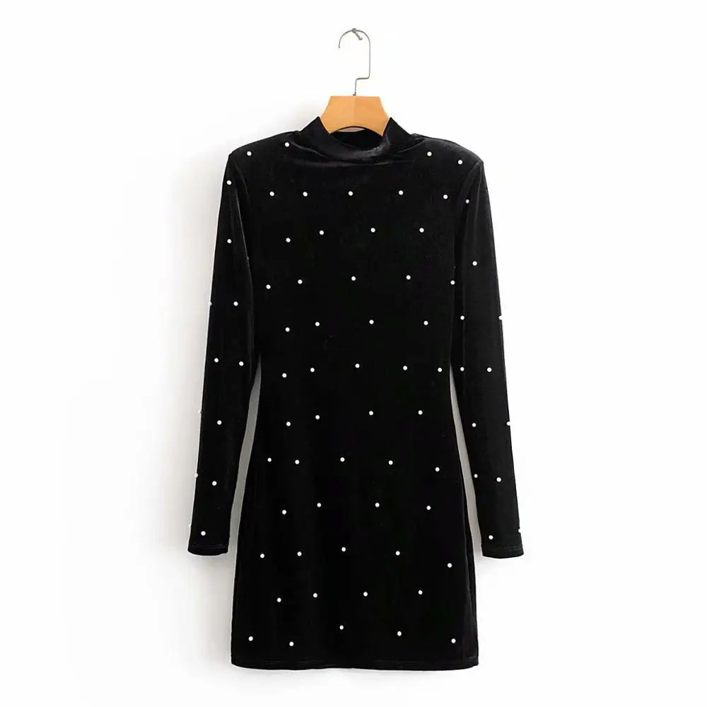 Новинка 2020 женское модное повседневное приталенное бархатное платье со стоячим