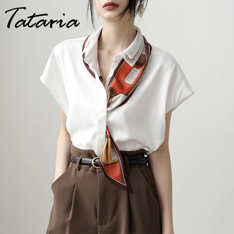 

Мода 2023, женские блузки и рубашки, новый летний топ с коротким рукавом, шифоновая Свободная Женская блузка, офисные женские рубашки больших размеров