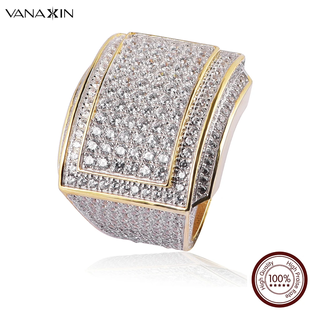 

Factory Direct Solid 925 Sterling Silver Ring Size 10 Men's For Men Bling Bling Iced Out With Real Micro Pave CZ Stones Ring