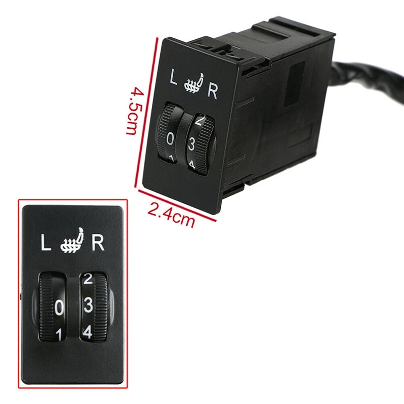 

4PCS Universal Car Seat Heater 12V Heated Seat Heating Pads with 2 Dial 5 Level Switch Winter Warmer Seat Covers